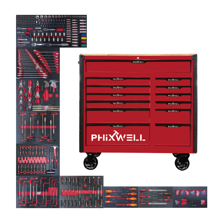 719518 PHIXWELL armário de ferramentas grande com 13 gavetas