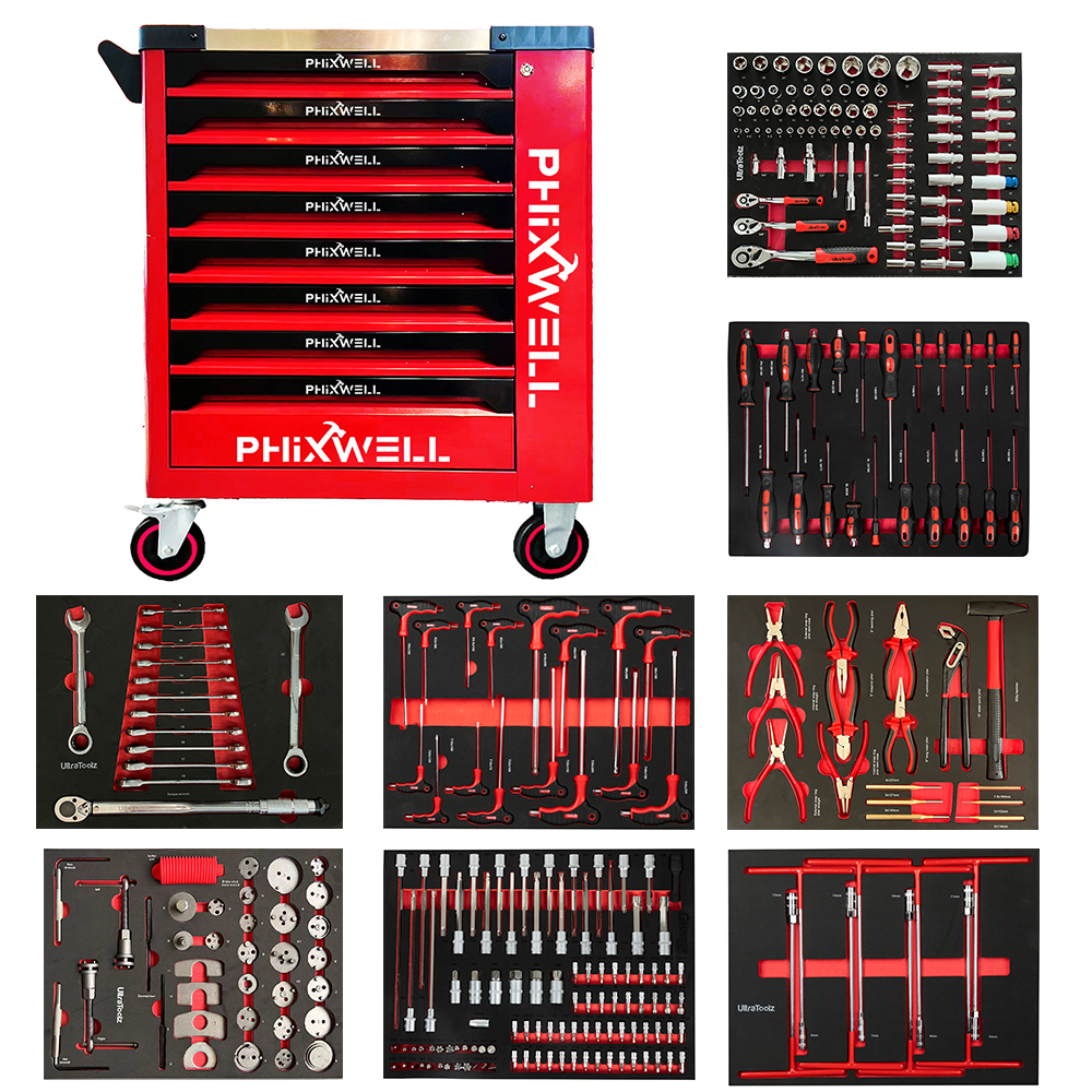 719513 Armário de ferramentas com 8 gavetas PHIXWELL