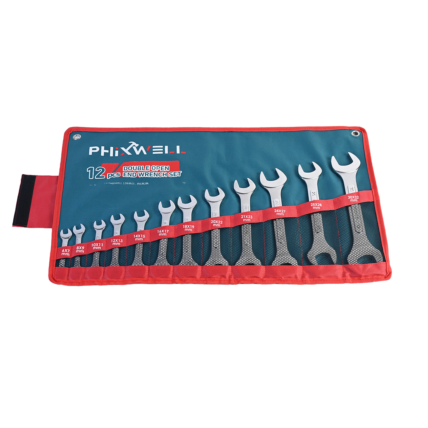 717534 PHIXWELL 12 PCS Conjunto de chave inglesa com nervuras de duas cabeças