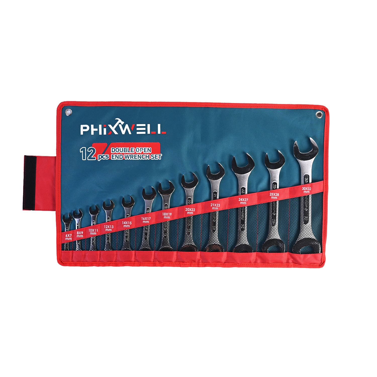 717534 PHIXWELL 12 PCS Conjunto de chave inglesa com nervuras de duas cabeças